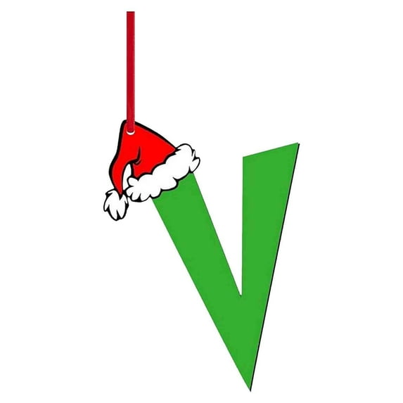 Christmas Ornaments,Christmas Initial Ornaments,Christmas Acrylic Letters Christmas Letter Ornaments Acrylic Decorations Hanging Christmas Tree Ornaments Christmas Indoor and Outdoor Decorations,V