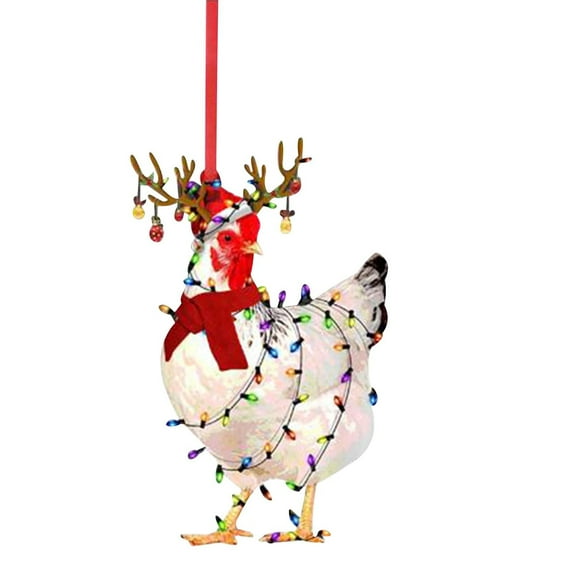 Christmas Ornaments Christmas Scarves, Chicken Decorations, Wooden Outdoor Decorations, Christmas Decorations, Christmas Scarves And Home Decoration Pendants