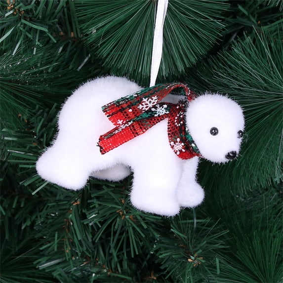 Christmas Ornaments White Bear Pendant Christmas Tree Decorations Christmas Bear Doll Ornaments Christmas Decorations