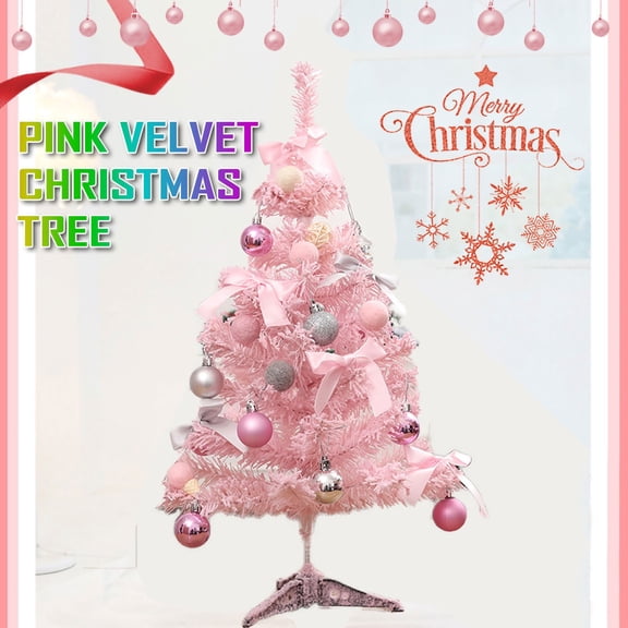 Christmas Ornaments Christmas Tree Pink Flocking Tree Package Hangs Easy To Use