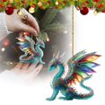 thumbnail image 1 of Christmas Ornaments Clearance! 1X Crystal Animal Pendant Crystal Small Animal Pendant Green Dragon, 1 of 9
