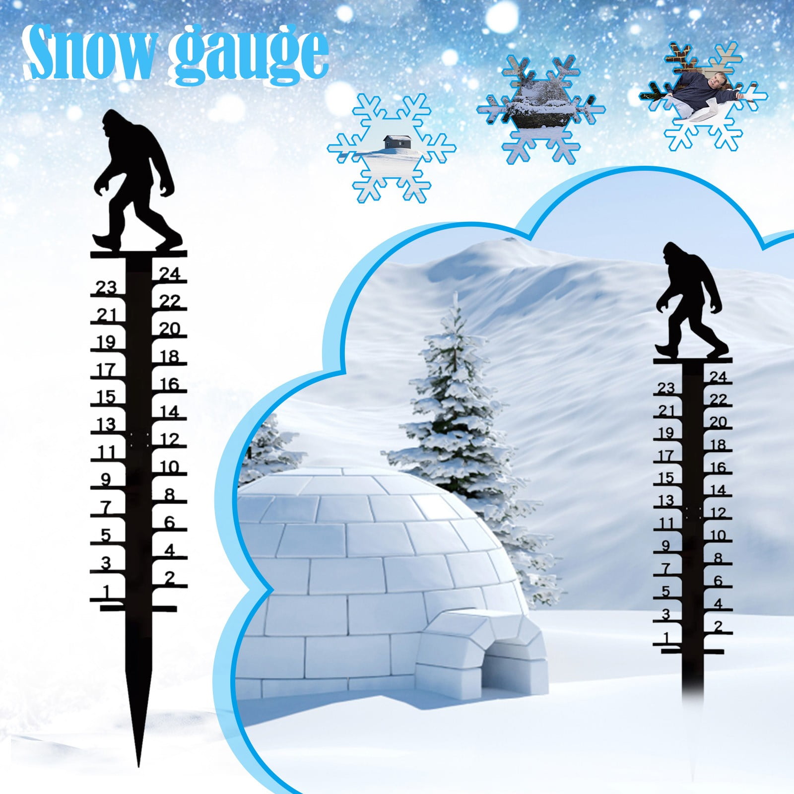 Christmas Ornaments Clearance! 1X Snow Gauge Handmade Rain Gauge Snow