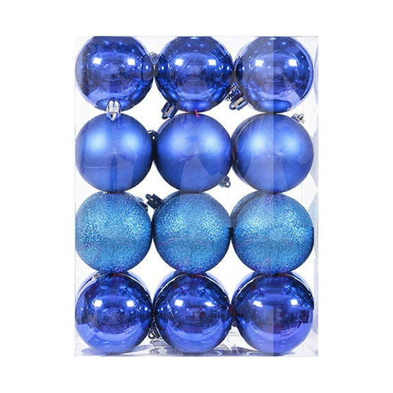 Christmas Ornaments 24ct Navy Blue Christmas Ball Ornaments Shatterproof Plastic Christmas Tree Decorations for Xmas Party Home Office Holiday Decor -Medium Size (2.36"/ 60mm)