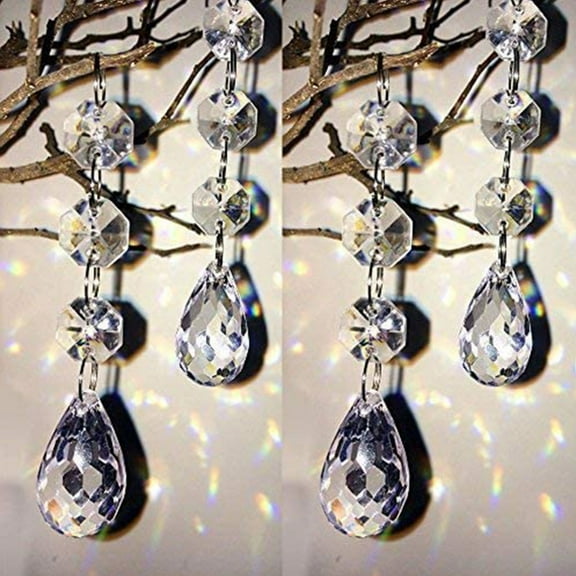 Christmas Ornaments Clearance! Christmas Decorations Ornaments Christmas Tree Decorations Hanging for Centerpieces Acrylic Chandelier Garland Gem Beads Made Clear