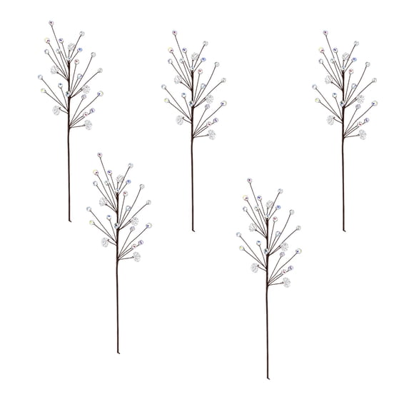 Christmas Ornaments Crystal Bead Ice Drop Branch Hanging Decor 5 Pc ...