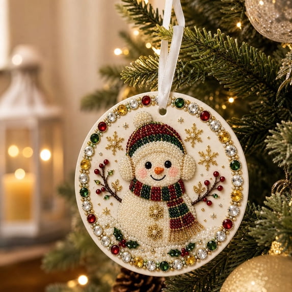 Christmas Ornaments DIY Pearl Art Kits for Adults,Hanging Pearl Art Christmas Ornaments Set with Pearls,Christmas Ornament Set Includes Pearls Colorful Beads And A Lanyard