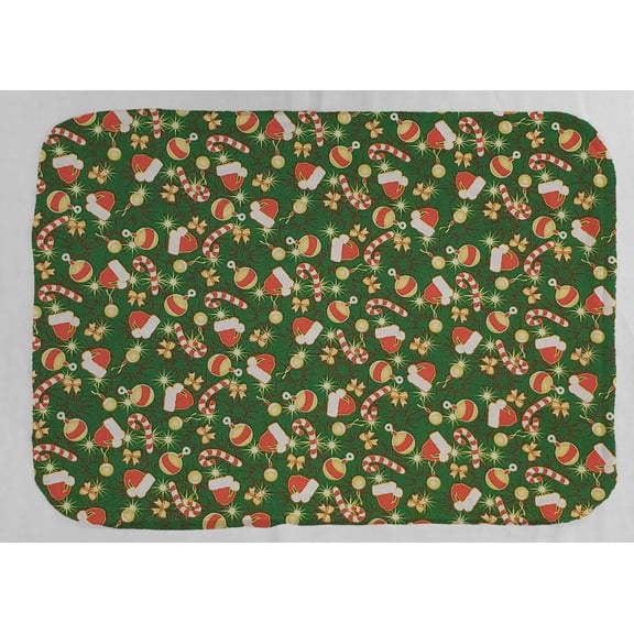 Christmas Ornaments Dish Drying Mat by Penny's Needful Things (Off White)