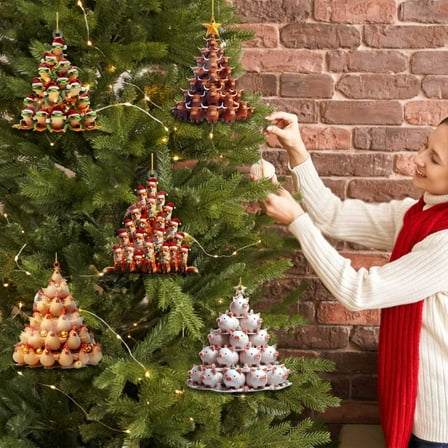 Christmas Ornaments, Funny Frog Stacking Christmas Tree Hanging Decoration Animal Pendant for Holiday Party Festive Mood Home Décor 2025