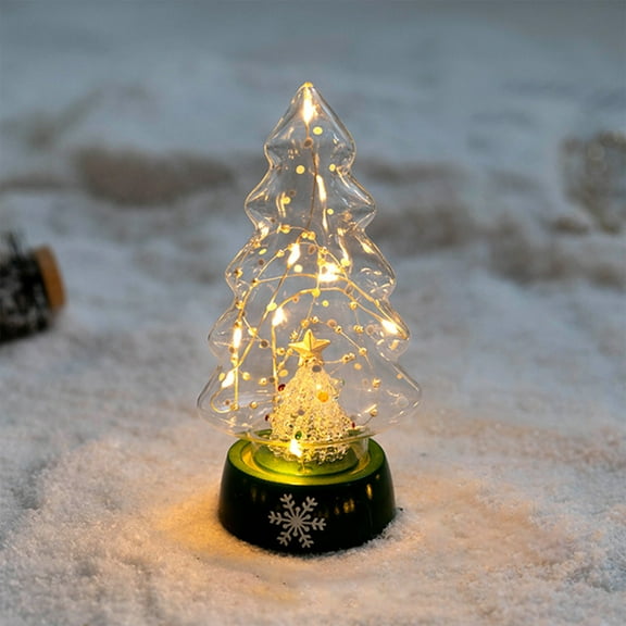 Christmas Ornaments Glass Christmas Trees Home Table Ornaments Illuminated Night Lights Decorations Christmas