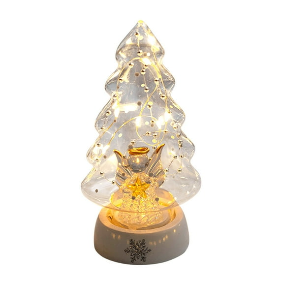 Christmas Ornaments Glass Christmas Trees, Silver Illuminated Mercury Glass Christmas Tree, with LED Lights Tabletop Lighted Xmas Tree, Table Centerpiece for Holiday Fireplace Decor Winter Gifts