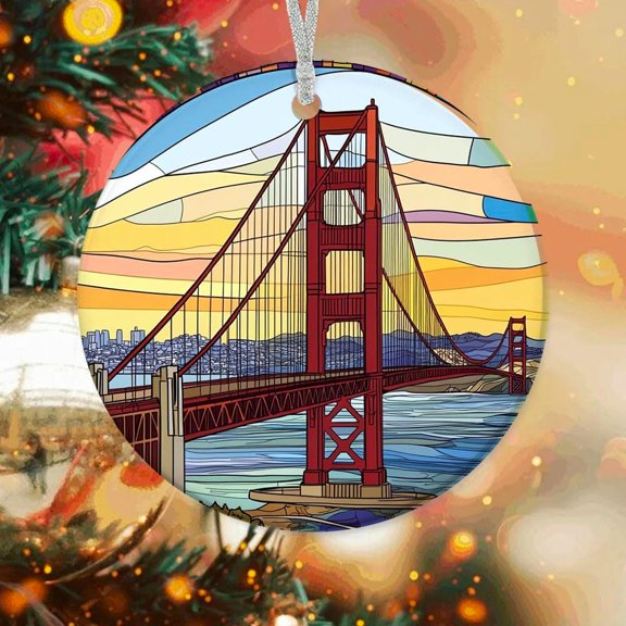 Christmas Ornaments Golden Gate, Golden Gate Ornament, Golden Gate Present Ideas, Golden Gate for Trees xikd4n (Golden Gate 7)