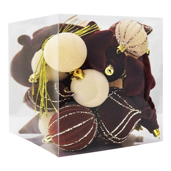 Christmas Ornaments Hand Painted Festive Spheres Dark Red Velvet Flocked Decorative Globes Pearl Finished For Holiday Scene Arrangement French Hens Ornament Craft Large Chandelier Replacement round