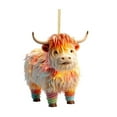 thumbnail image 1 of Christmas Ornaments Highland Cow Decor Christmas Tree Decorations Cute Acrylic Cow Pendants Cartoon Cow Decorative, 1 of 6