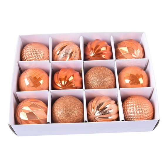 Christmas Ornaments, Holiday Decorations, 12Pcs Shatterproof Christmas Tree Balls Baubles Set with Matte Shiny Glitter Finish, 6cm Durable Plastic Hanging Ornaments for Indoor Outdoor Use