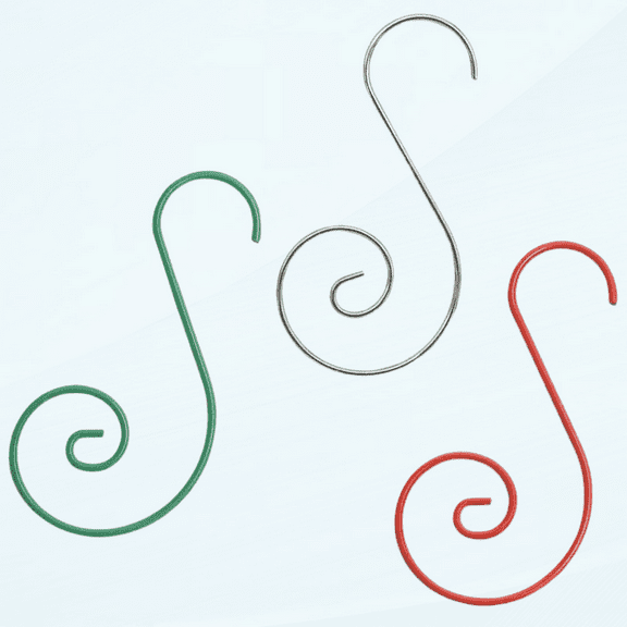 Christmas Ornaments Hooks Christmas Tree Hanger Great for Christmas Tree Decoration - 120 / Silver, Green, Red