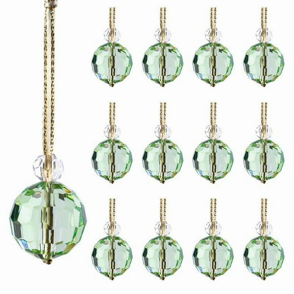 Christmas Ornaments Mini Glass Ball with Chain for Tree and Wedding Decorations Round Prism Xmas Decor