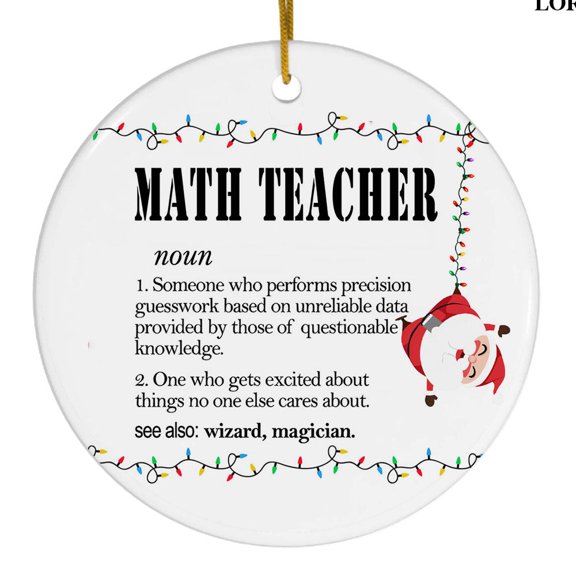 Christmas Ornaments Ornament Kits 2025- Math Teacher Ornament 2025, Math Teacher Christmas Tree Decor Ceramic Ornament, Holiday Keepsake, Ornament Gift Exchange