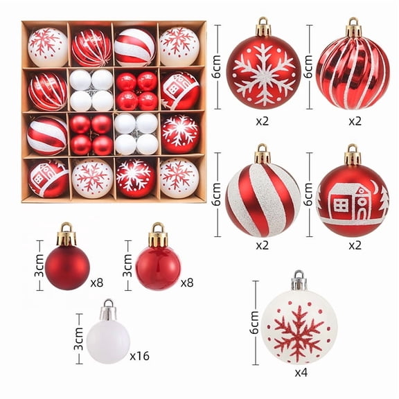 Christmas Ornaments Painted Balls Christmas Tree Hanging Decorations
