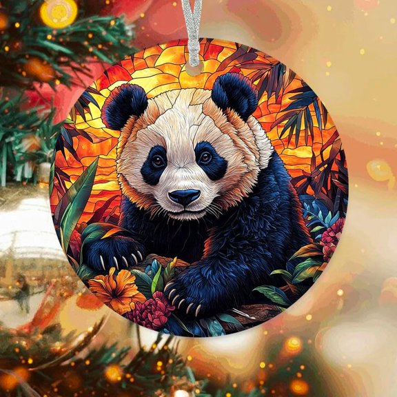 Christmas Ornaments Panda Bear, Panda Bear Ornament, Panda Bear Hanging Decor, Panda Bear for Trees RebTNh (Panda Bear 8)