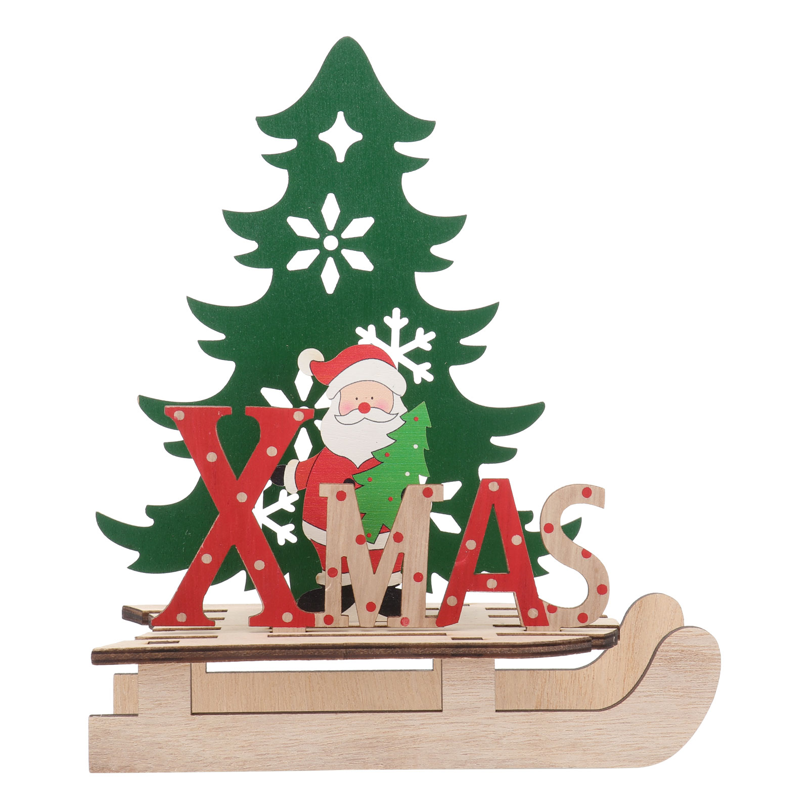 Christmas Ornaments Party Desktop Adornments DIY Jigsaw Sleigh Shaped ...