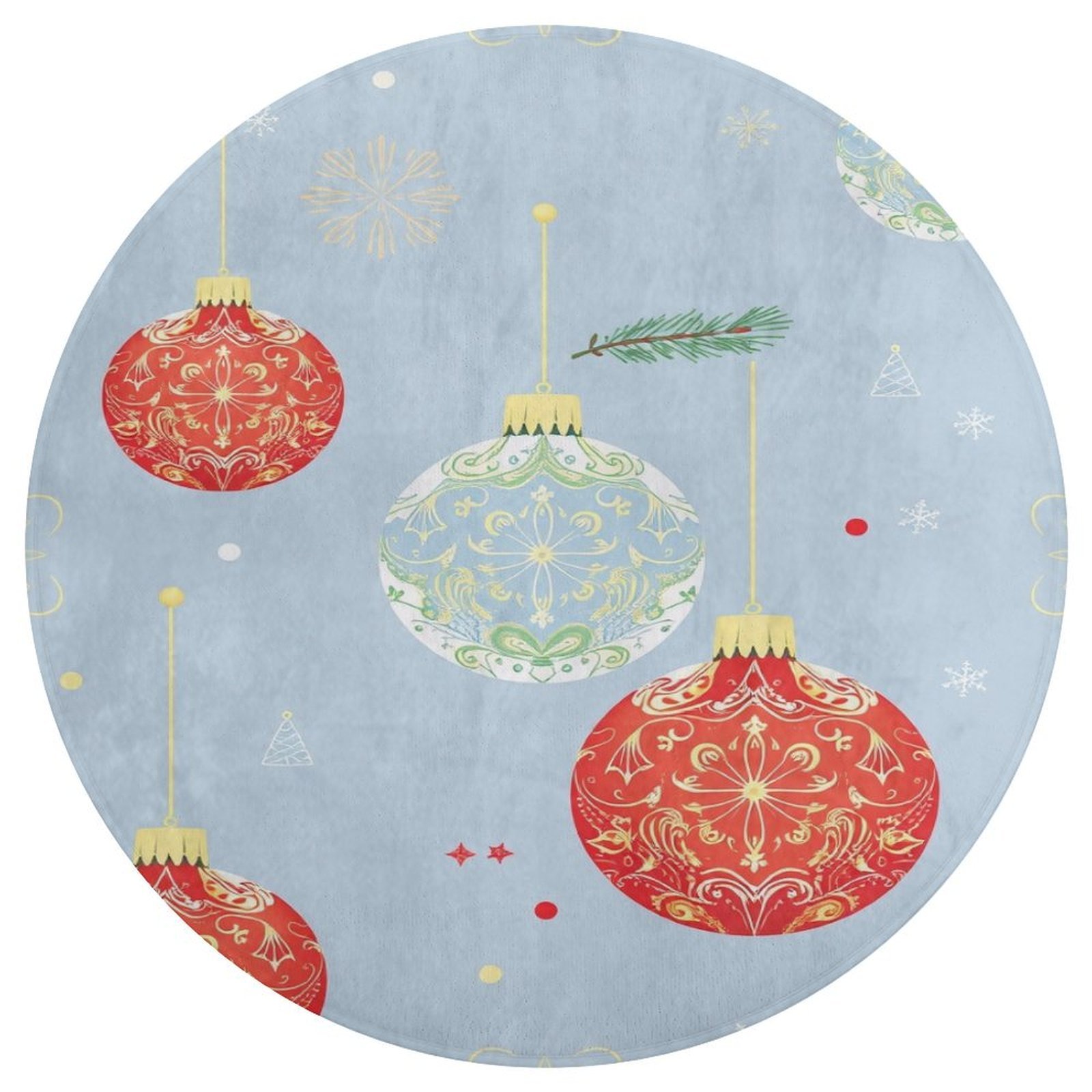 Ornament Pattern Rug Christmas Ornaments Pattern Round Area Rug,Circle Carpet Rug for Living ...