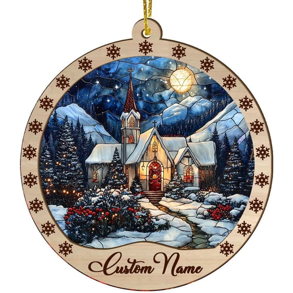 Christmas Ornaments Personalized, Church Suncatcher, Church Christmas, Church Décor for Home, Mini Christmas Decorations, Christmas Wife Birthday Gifts hb9B2u (Design 88)