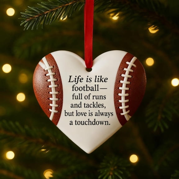 Christmas Ornaments Personalized,Heart-Shaped Baseball Ornaments,E,Free Size