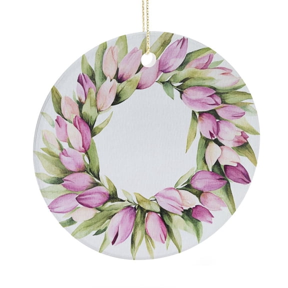 Christmas Ornaments Pink Tulip Flower Spring Christmas Tree Hangings Christmas Holiday Decorations Pink Spring Tulips Christmas Tree Ornament