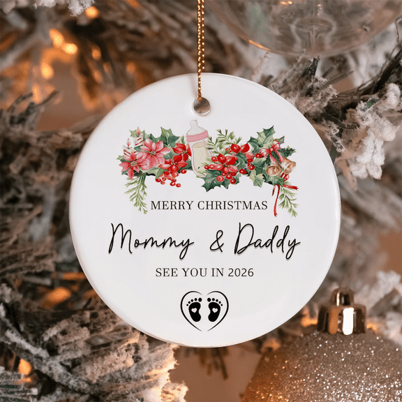 Baby's First Christmas DecorationHanging Ornaments,Ceramic Ornament,Keepsake Ornament,Married Ornament,Hanging Ornaments,Decorative Hanging Ornaments,Suitable for Christmas