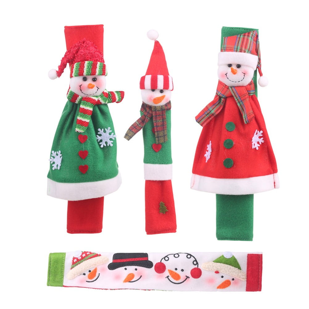 Christmas Ornaments Refrigerator Oven Handle Cover Kitchen Appliance