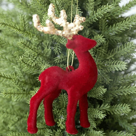 Christmas Ornaments Reindeers Xmas Reindeer Decorations Indoor Flocked Reindeer Ornaments Deer Lover Gifts for Tables, Fireplace, Stairs Home Decor