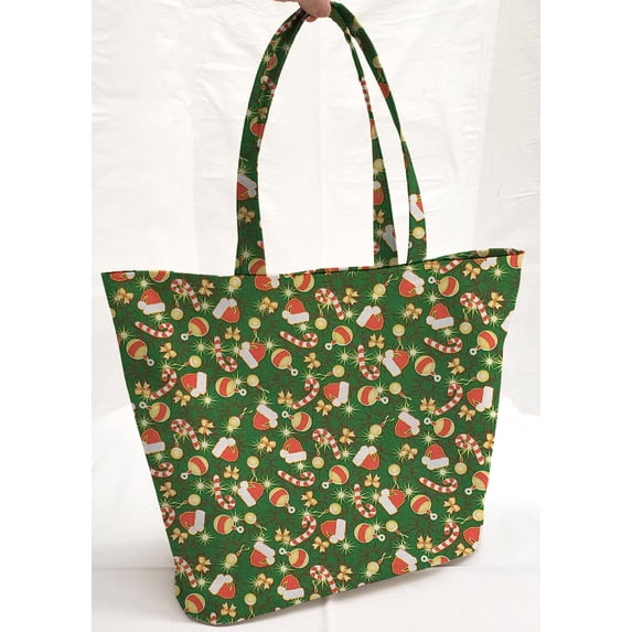 Christmas Ornaments Tote Bag (Large Oval Tote)