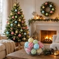 thumbnail image 1 of Christmas Ornaments Set 12 Pack Flocked Christmas Balls Multicolor Shatterproof Tree Decorations for Holiday Party and Home Decor, 1 of 9