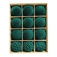 thumbnail image 1 of Christmas Ornaments Set, 12pcs 2.36in Flocked Shatterproof Hanging Balls for Xmas Tree Decor, 1 of 8