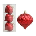 thumbnail image 1 of Christmas Ornaments Set, 3 Pack Shatterproof Onion Shape Painted Ball Decorations For Tree Hanging, Holiday Baubles For Party Display, Festive Home Décor, And Christmas Celebration, 1 of 5