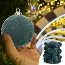 Christmas Tree Ornaments Set, 35 Pack Velvet Flocked Balls in Red Green White with Gift Box, Holiday Decoration Set for Tree, Party, Home, and Office Décor