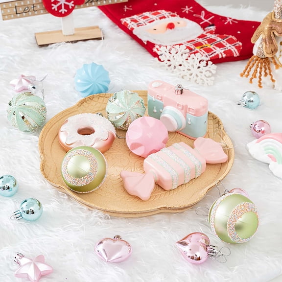 Christmas Ornaments Set, Assorted Colorful Candy Lollipop Christmas Balls Ornaments, Shatterproof Xmas Baubles Hanging Decorations for Christmas Tree/Party/Holiday