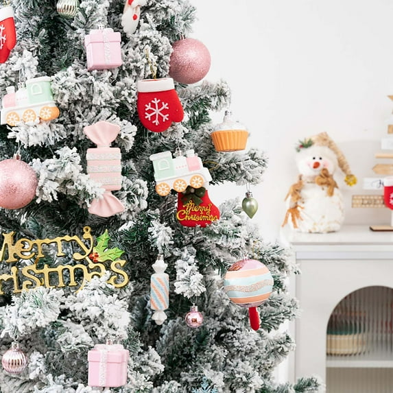 Christmas Ornaments Set, Assorted Colorful Candy Lollipop Christmas Balls Ornaments, Shatterproof Xmas Baubles Hanging Decorations for Christmas Tree/Party/Holiday