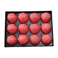 thumbnail image 1 of Christmas Ornaments Set Red and Gold Embossed 3.15 Inch 12 Piece Christmas Tree Ornaments for Indoor Holiday Season Home Decor, 1 of 6