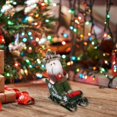 Christmas Ornaments Sleigh Car Pulling Old Man Snowman Sitting Doll
