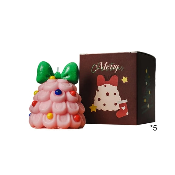 Christmas Ornaments Snowflake Aroma Candle Set of 5 Winter Scented Candles For Home Decor Christmas Gifts Christmas Decor