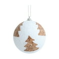 thumbnail image 1 of Christmas Ornaments Snowy Baubles Christmas Tree Hanging Decorations Holiday Party Wedding Decor White Textured Ornament Balls with Tree Pattern for Indoor Outdoor Xmas Decoration, 1 of 9
