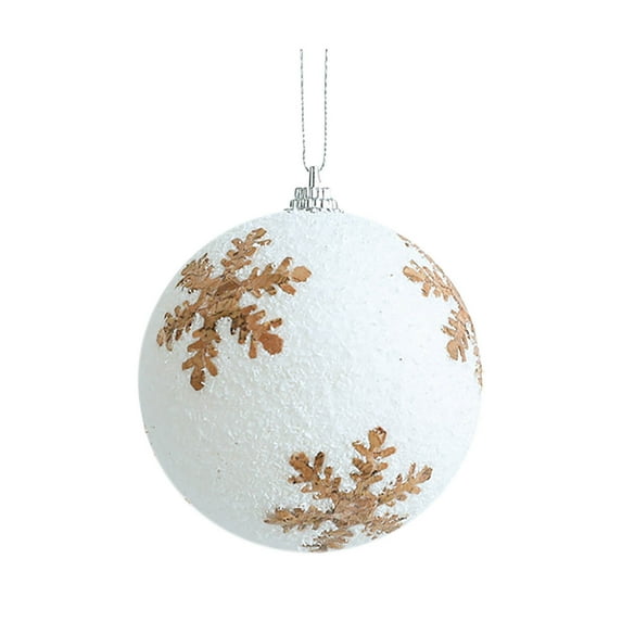 Christmas Ornaments Snowy Baubles Christmas Tree Hanging Decorations Holiday Party Wedding Decor White Textured Ornament Balls with Tree Pattern for Indoor Outdoor Xmas Decoration