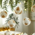 thumbnail image 1 of Christmas Ornaments Snowy Baubles Christmas Tree Hanging Decorations Holiday Party Wedding Decor White Textured Ornament Balls with Tree Pattern for Indoor Outdoor Xmas Decoration, 1 of 9