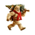 thumbnail image 1 of Christmas Ornaments Ugly Animals Wearing Santa Hat Walking with Tree Wrapped in Christmas Lights Sasquatch Funny Ornament(A), 1 of 5