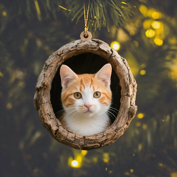 Christmas Ornaments, Woodland Animals Hanging Ornaments, Acrylic Pendants, Easy to Hang, Suitable for Family Colleagues, Christmas Tree Decoration, Car Interrior Decor, Presents