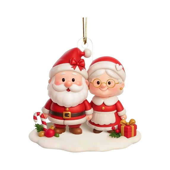Christmas Ornaments for Couples Santa and Mrs Claus Decorative Hanging Holiday Decoration Christmas Tree Ornaments B One Size
