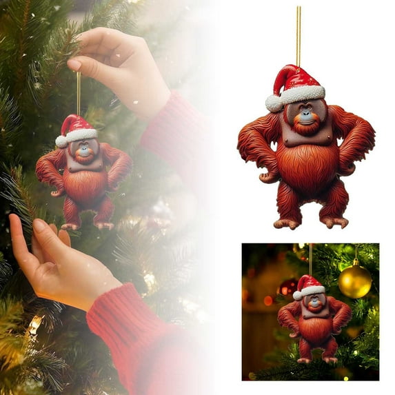 Christmas Ornaments for Tree Christmas Decorations Animal Pattern Decor Pendants 2D Flat Cartoon Animal Decorative (Praying Mantis)