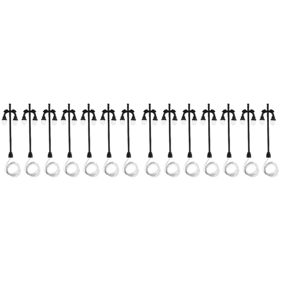 Christmas Outdoor Decorations Simulation Lights Mini House Post Lamp Street Model Home Railway Road Toy Toddler 14 Pcs
