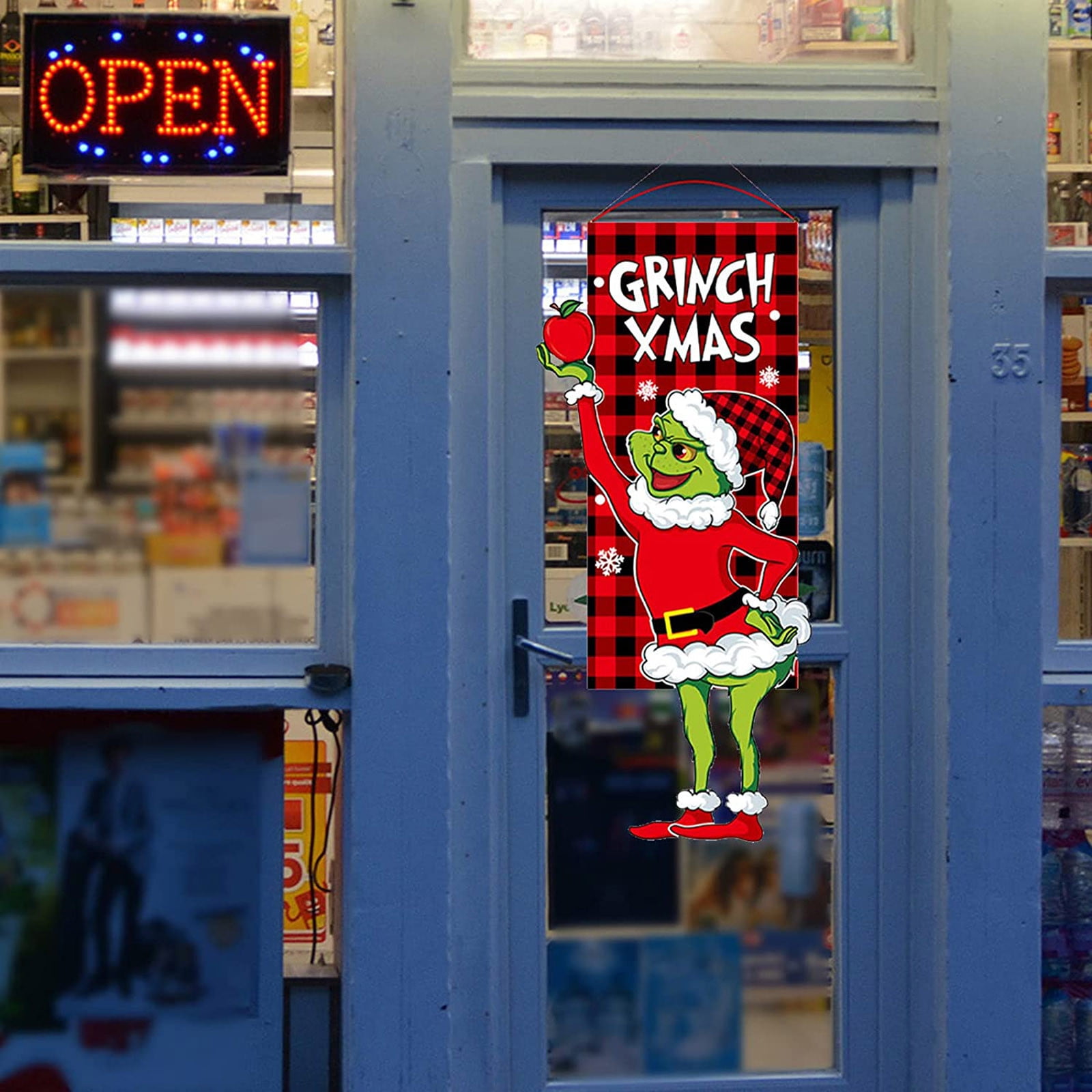 Christmas Outdoor Decorations, Stealing Outdoor Fence Peeker Decor